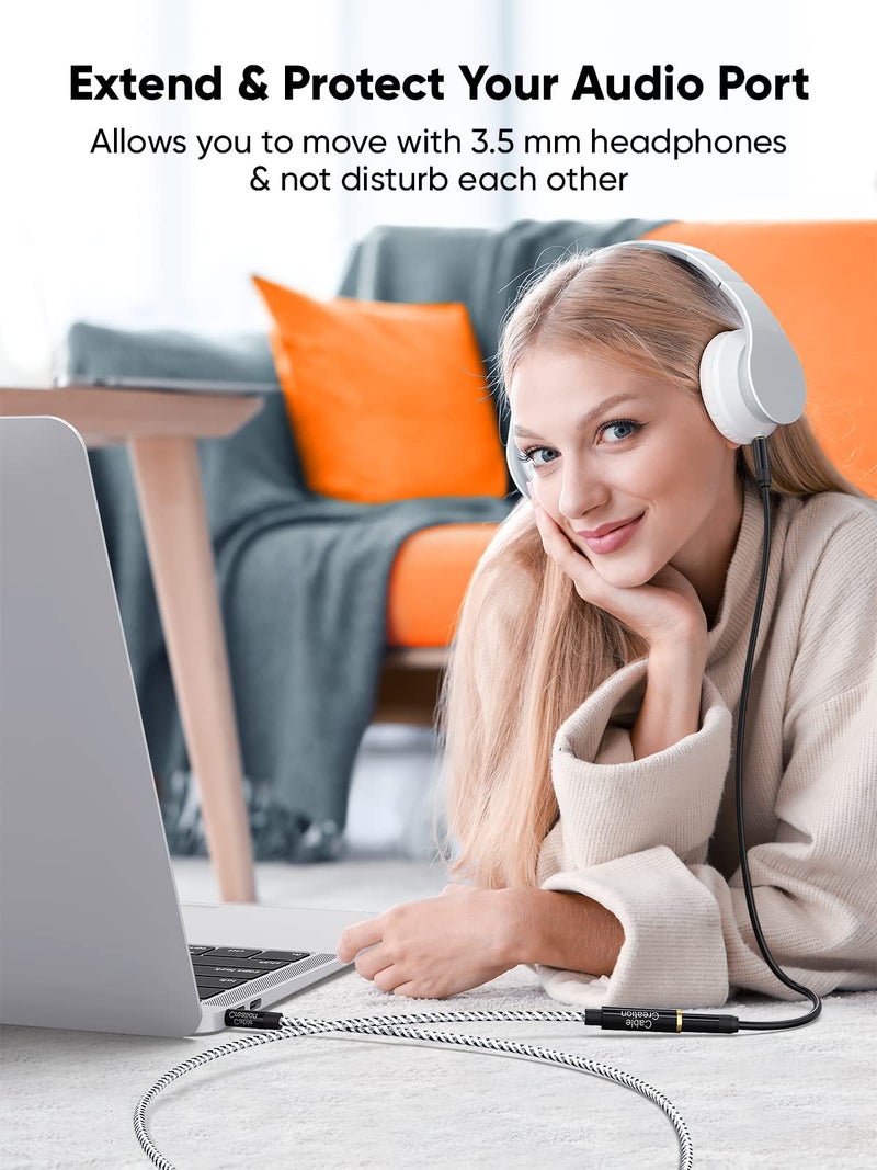 CableCreation 3.5mm Headphone Extension Cable, CableCreation 3.5mm Male to Female Stereo Audio Cable for Phones, Headphones, Speakers, Tablets, PCs, MP3 Players and More, (10ft/3m) - Image 2